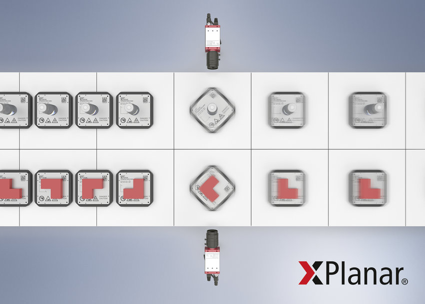 XPlanar: zusätzlicher Freiheitsgrad für das Planarmotorantriebssystem durch softwarebasierte 360°-Mover-Rotation